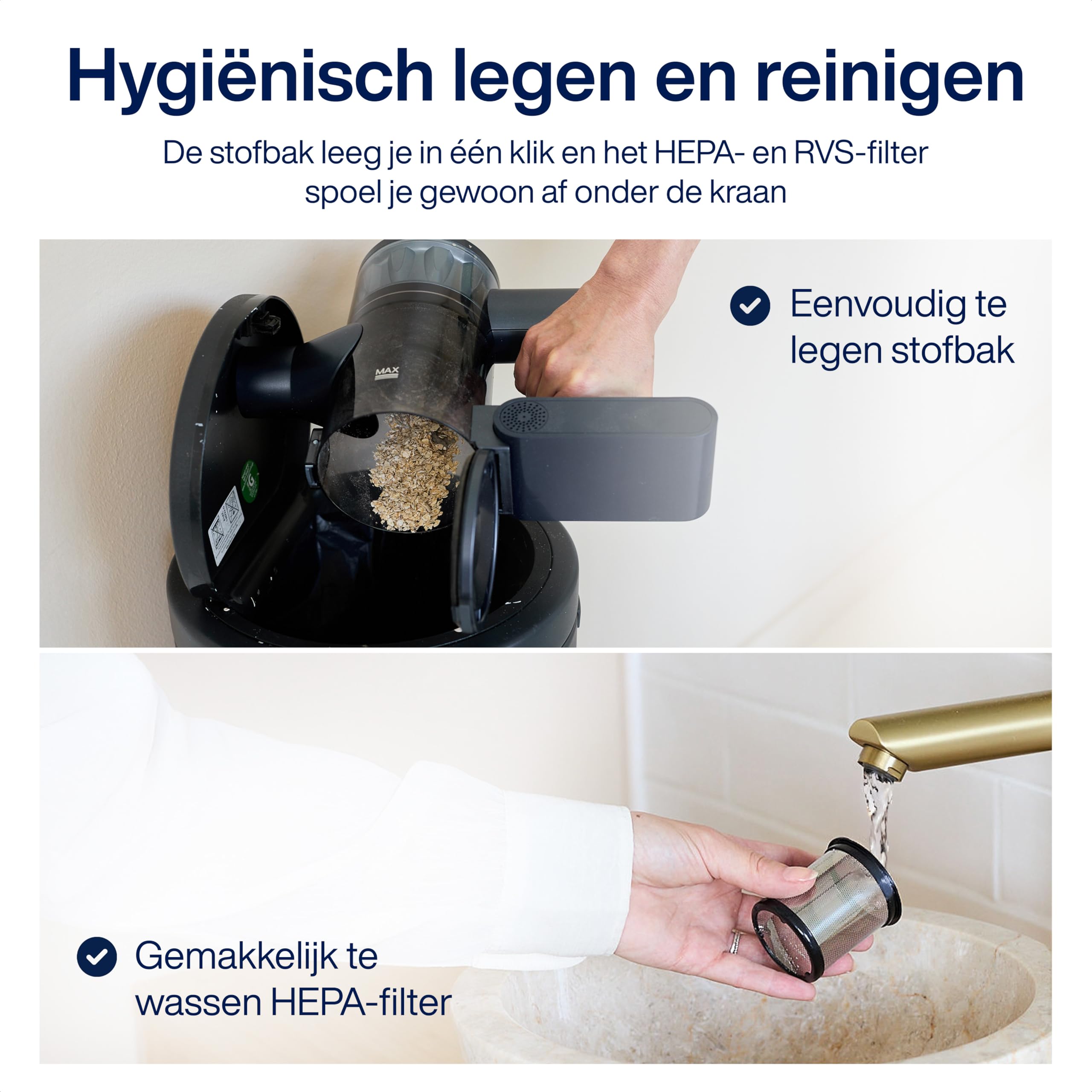 Samako CleanDetect Lite akumulatorowy odkurzacz 200 W – 22 kPa – bezworkowy – 0,5 l – z 2 końcówkami – bezprzewodowy odkurzacz pionowy