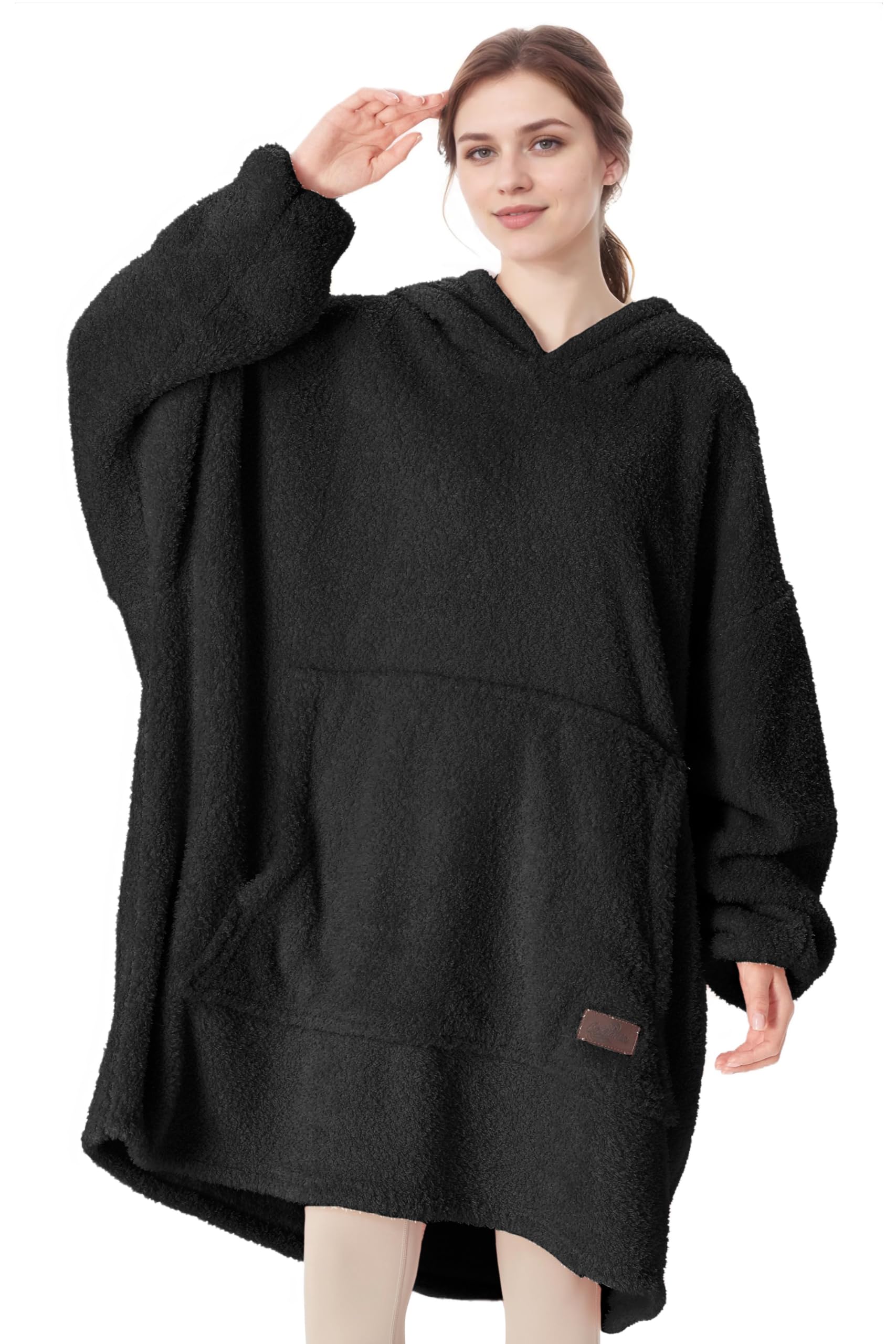 Catalonia Classy warme tragbare Decke, weiche Kapuzen-Kuscheldecke, Tartan Hoodie Decke in Übergröße, gemütliche Kapuzengeschenke für Erwachsene Männer Frauen