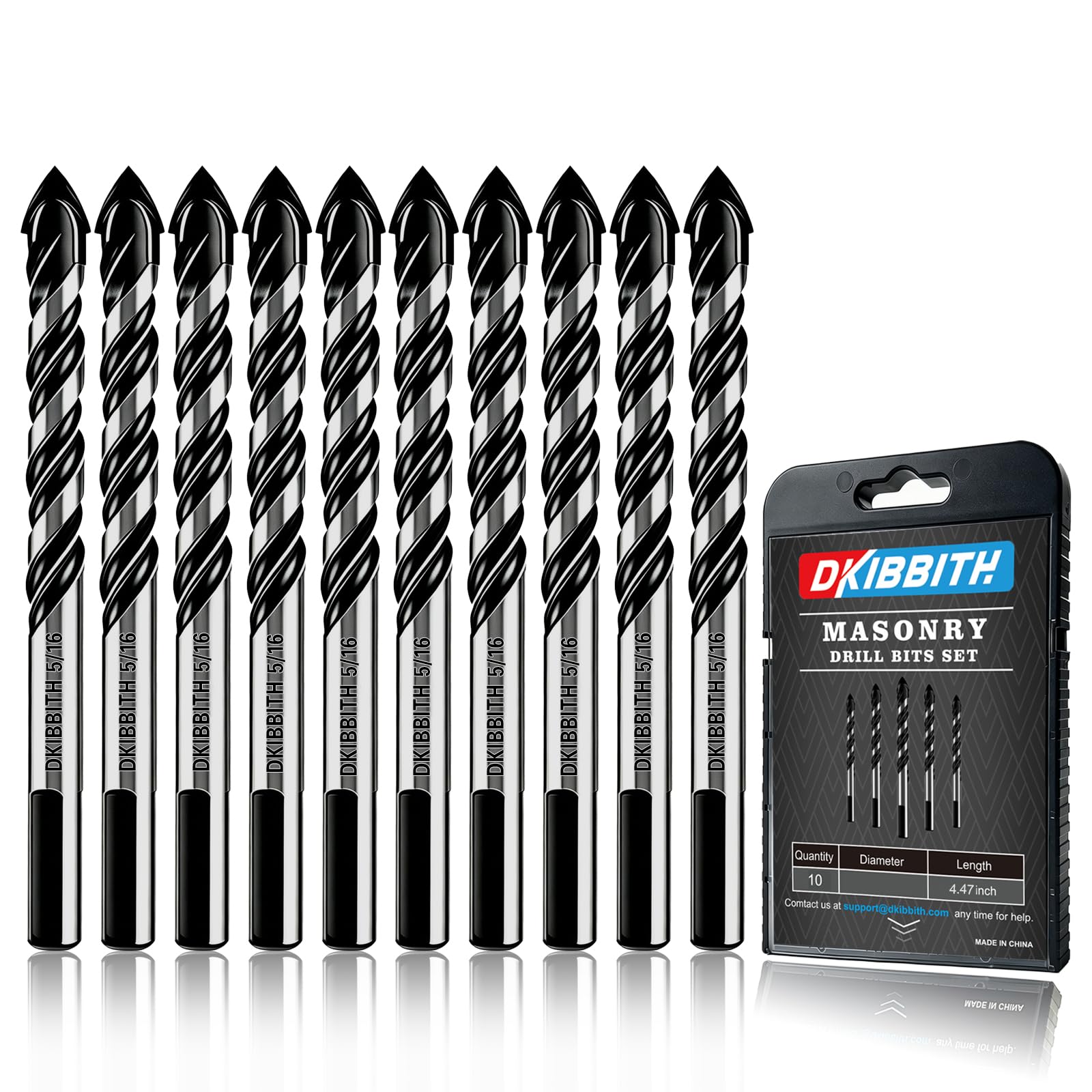 Masonry Drill Bit Set - 10 Piece for Concrete & Tile -9