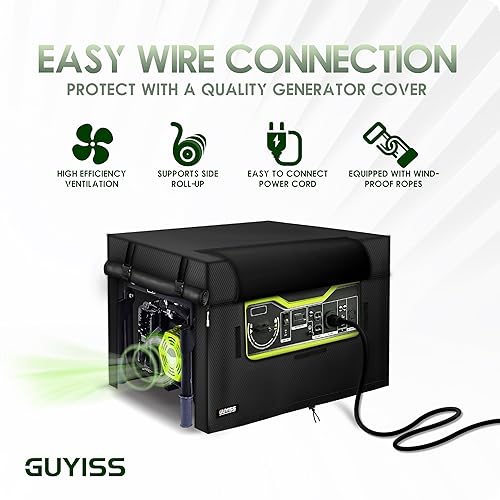 Miniatura 9 de Cubiertas del generador, ventana de operación visual transparente de PVC, cubierta de generador impermeable al aire libre 600D, 32* 24* 24 pulgadas,