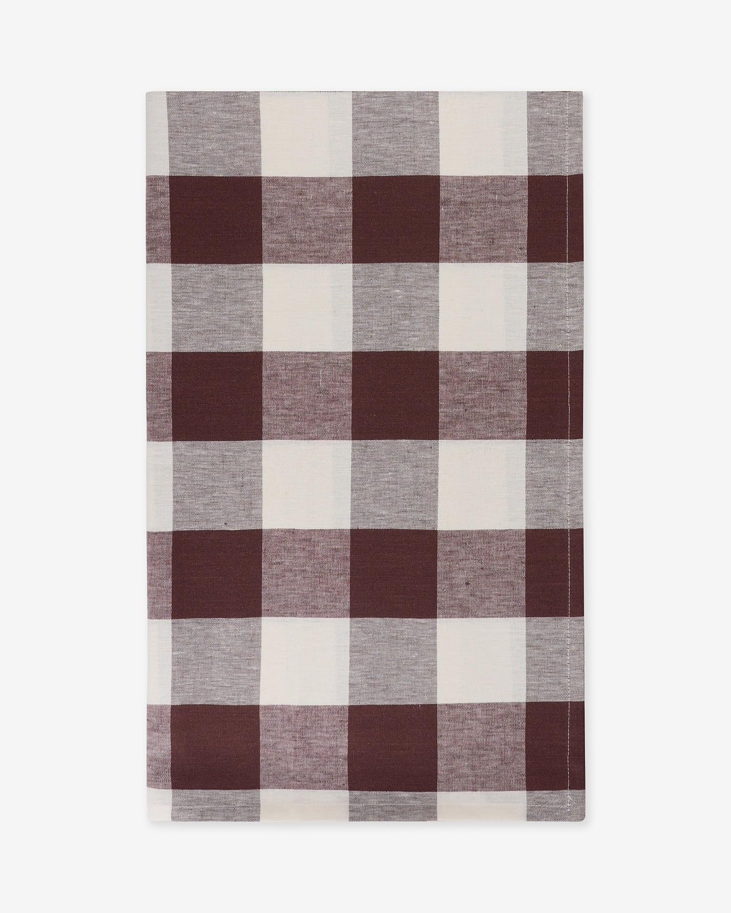 Sophie Allport Chocolate Brown Gingham Linen Tablecloth, Small