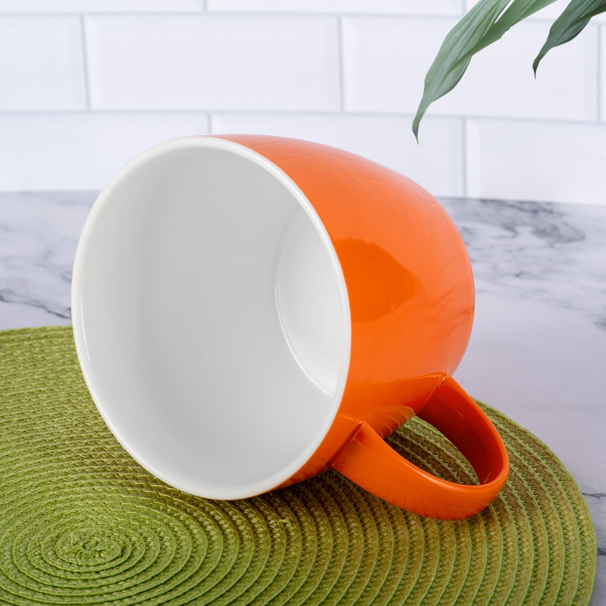 fMSDD 2XL-Sized Minimalist Solid Mug, for Caffeine Lovers for Every Coffee Geek and Dinner Soup Vessle with Handle at Table - Image 2