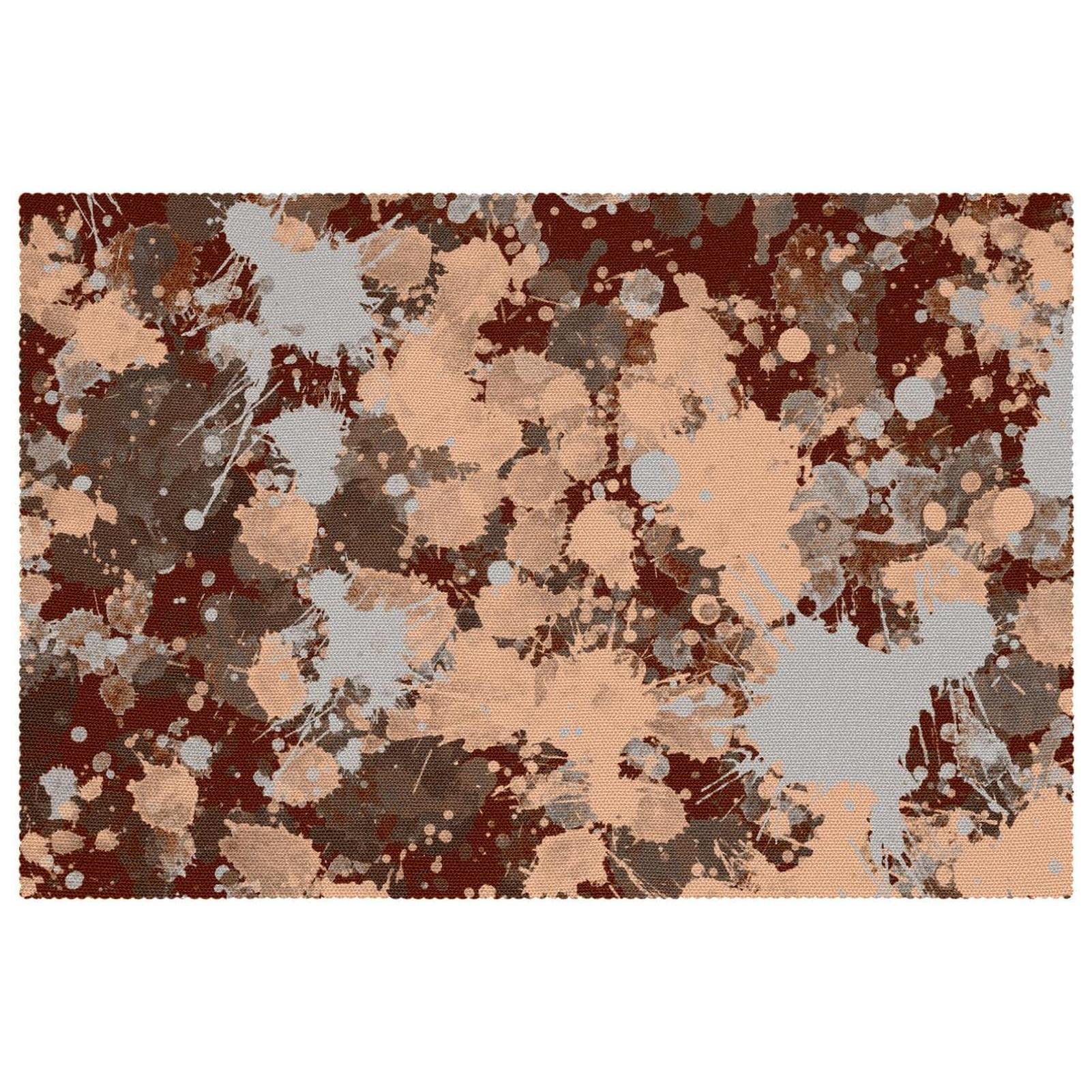 Sets de table anti-tache et antidérapants lot de 6 orange gris pour protéger la table