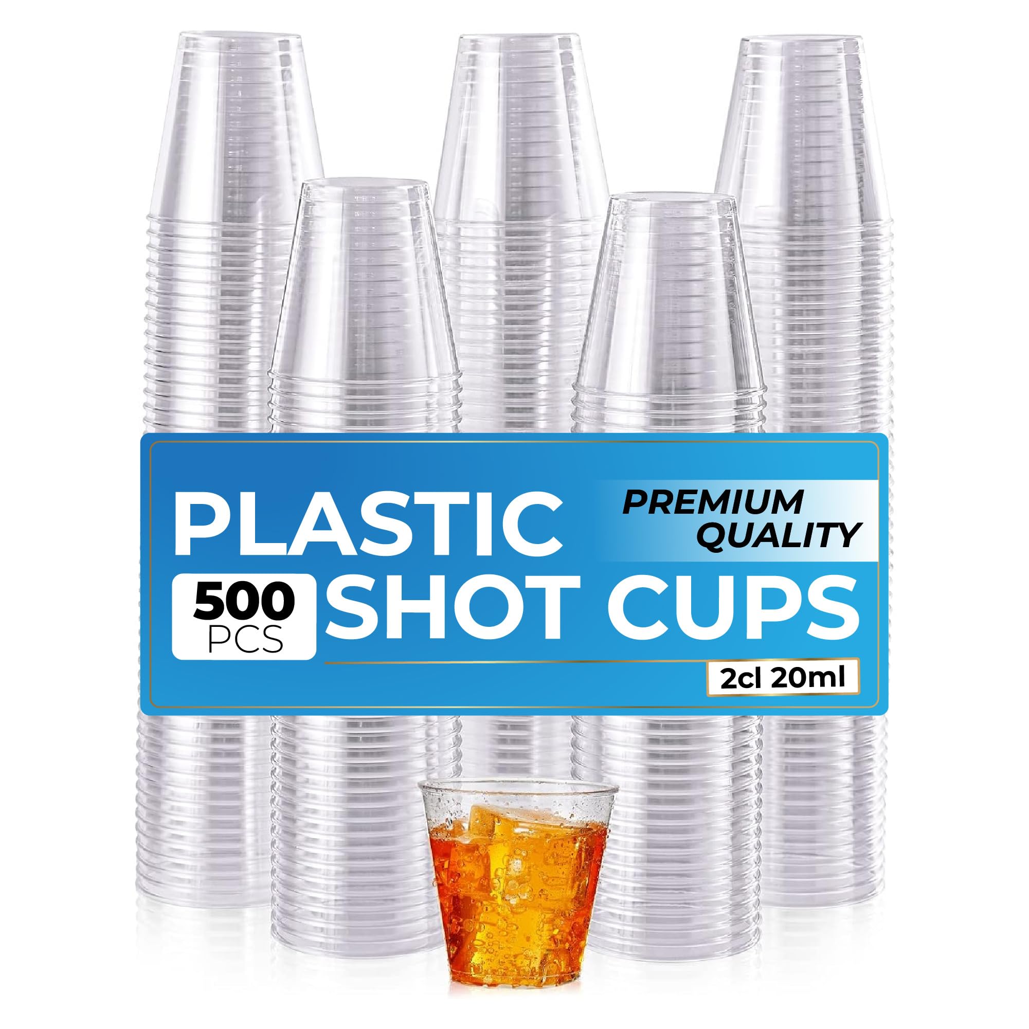 NIEVAN 500Pack Crystal Clear Shot Glasses 1oz (20ml) Disposable for Events — image 1
