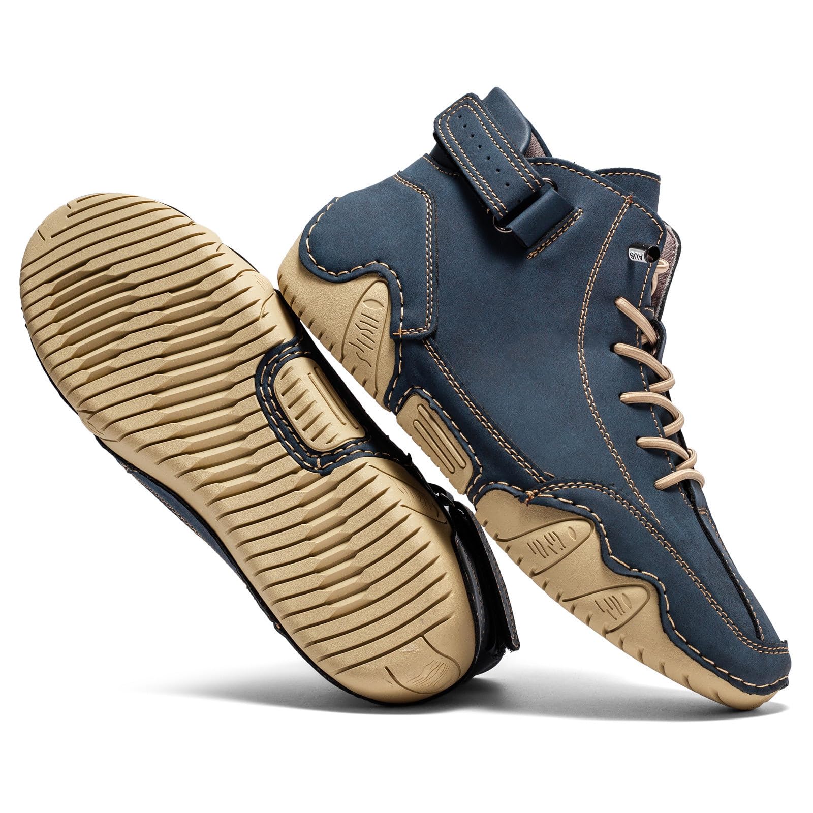 Knöchelstiefel Herren Pu-Leder Vintage, Kurzstiefel Plattform 38-48 Eu