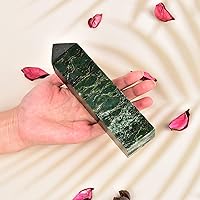 Vista 132 de JIC Gem Extra Large Rare Dendritic Jade Crystal Tower Natural Quartz Crystal Tower Point Wand Large Crystals and Stone Energy Crystal Wand Home