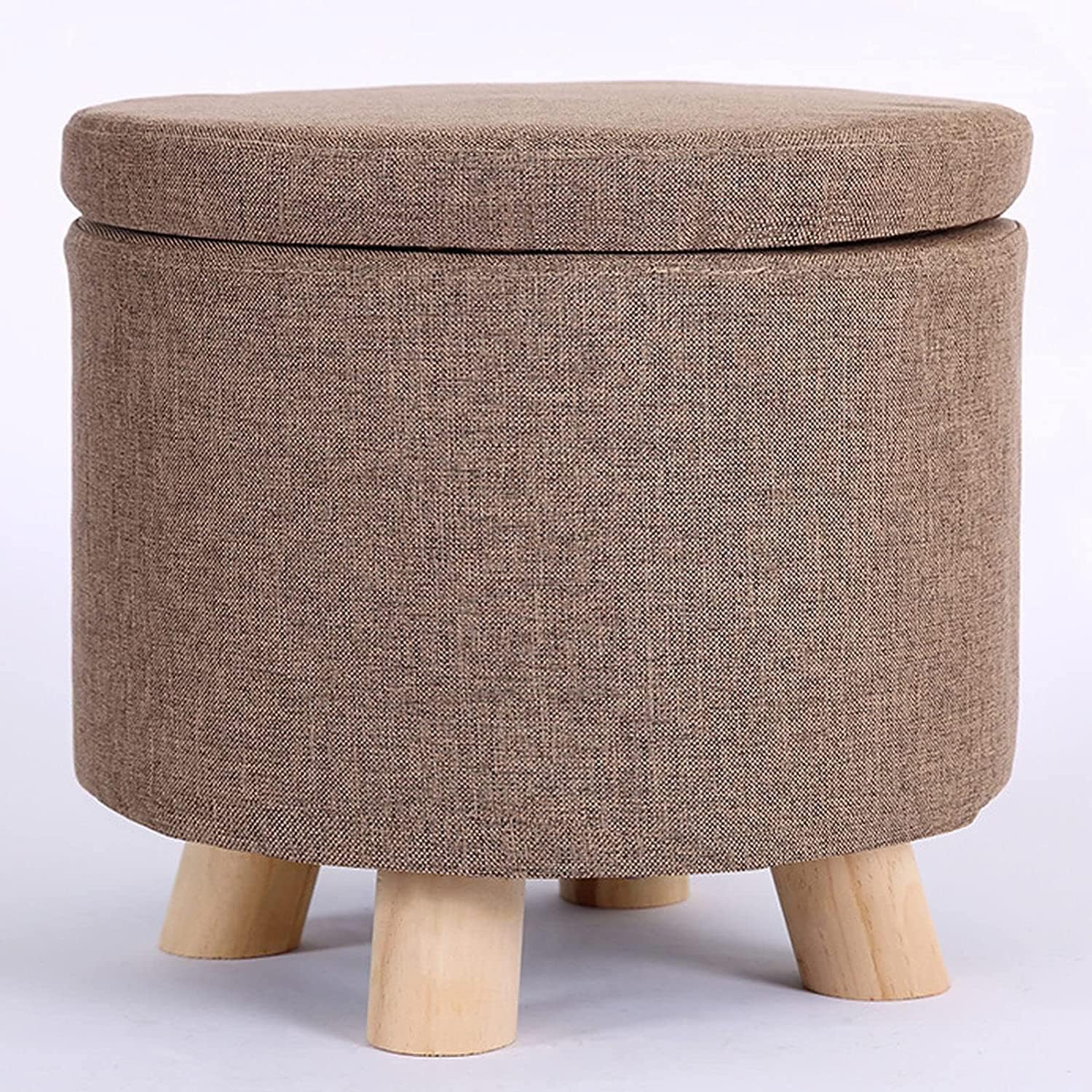Coffre de rangement bas et repose-pieds empilable en lin pour salon et chambre