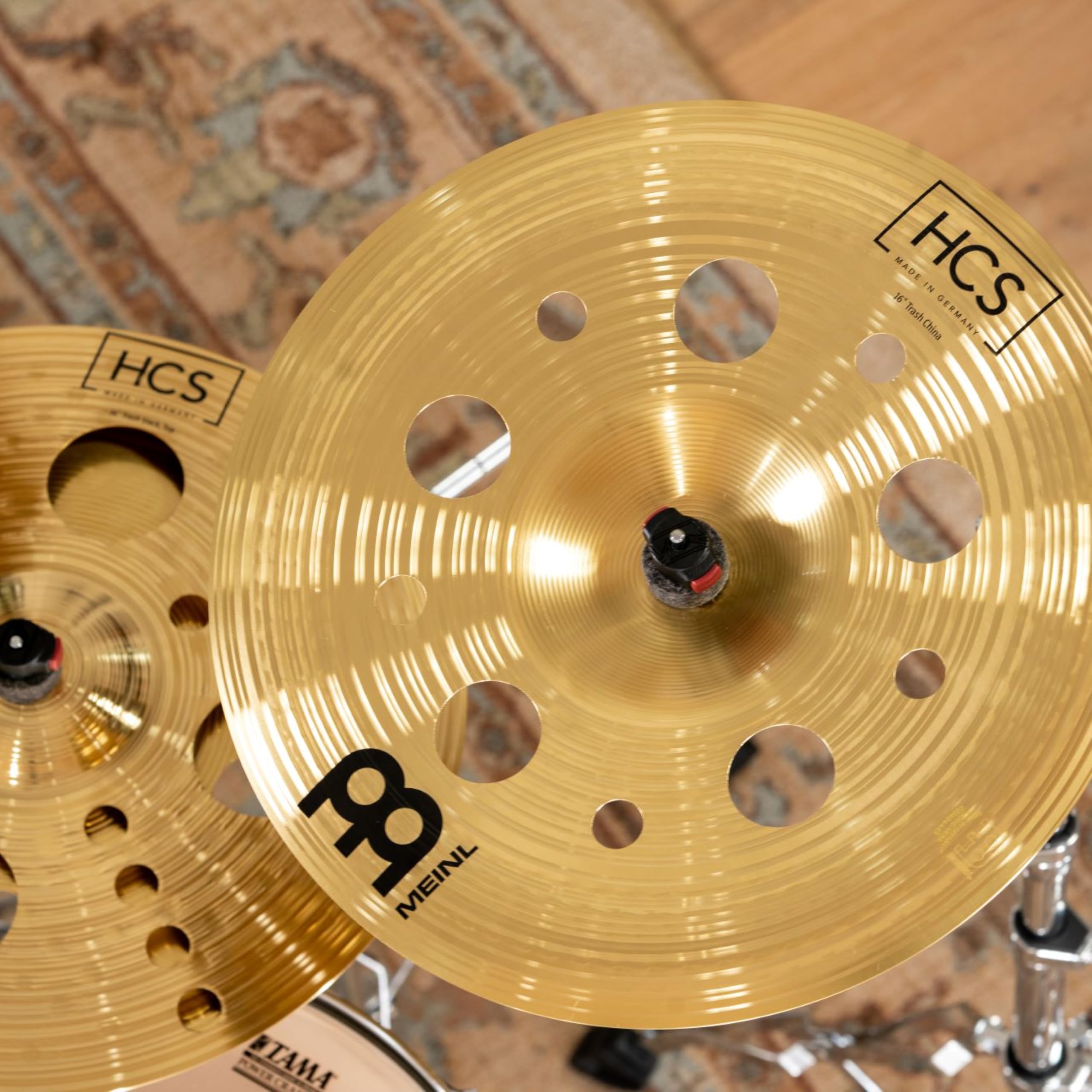 Meinl Cymbals HCS piatto Trash China 16 pollici (40,64cm) con fori – per Batteria – Finitura Tradizionale Ottone, Made In Germany (HCS16TRCH)