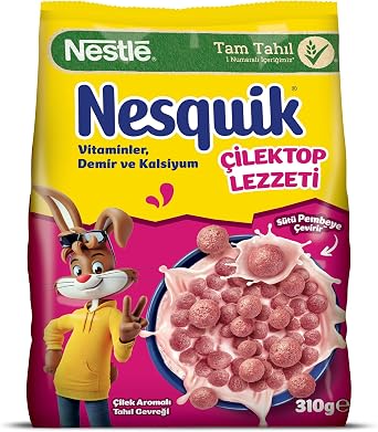 Nestle Nesquik Çilektop Çilek Aromalı Tahıl Gevreği 310 Gram