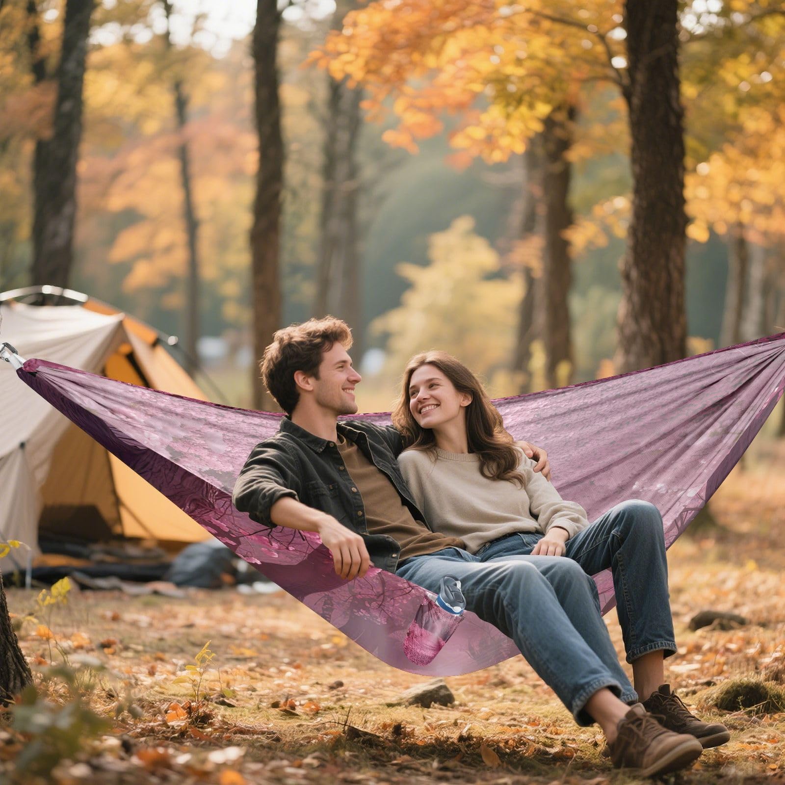 DUOBU Hammocks for Outside Cherry Blossom Trees Camping Hammock Portable Hammocks with Tree Straps and Carry Bag Camping Accessories for Hiking Beach Outdoor