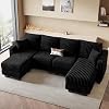 Belffin Sectional Couch with L-Shape Chaise L Shaped Couch with Ottoman Sectional Couches for Living Room Corduroy (Light Grey, L Shaped)