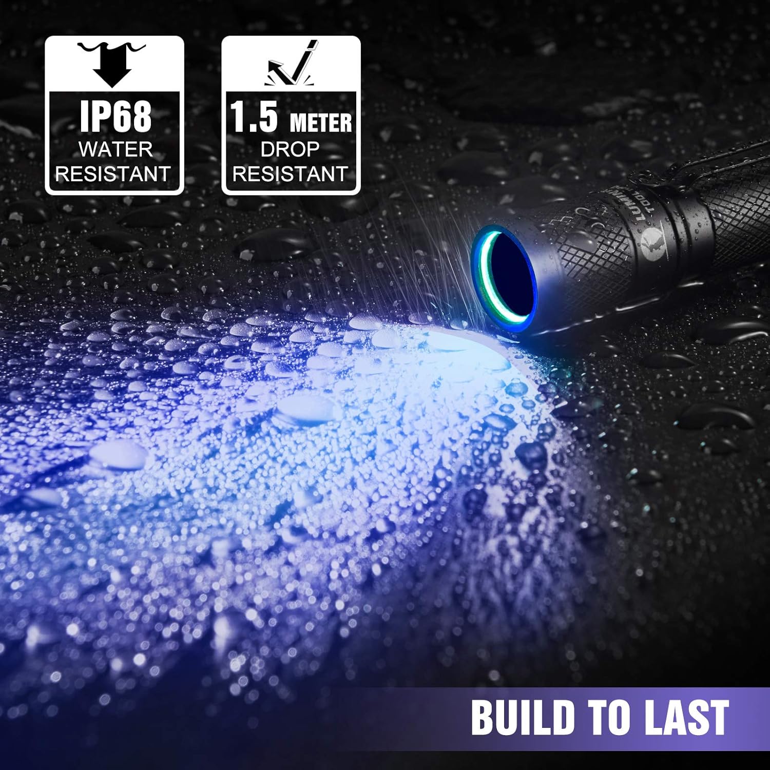 LUMINTOP Tool AA UV Flashlight Black Light, 365nm Ultraviolet Blacklight IP68 Waterproof 2 Modes for Pet Stains, Hunting Scorpions, Resin Curing, Leak Inspection