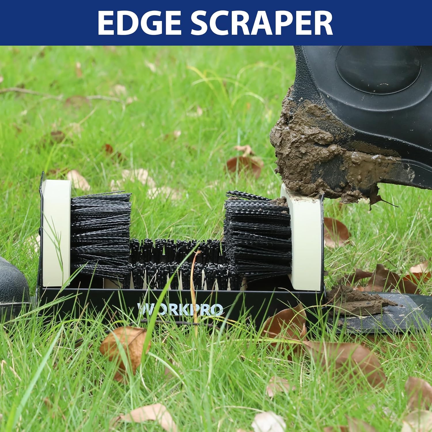 WORKPRO Boot Brush Scraper Outdoor, Shoe Cleaner Brush, Boot Scrubber, Heavy Duty Boot Cleaning Brush, 2 Pack