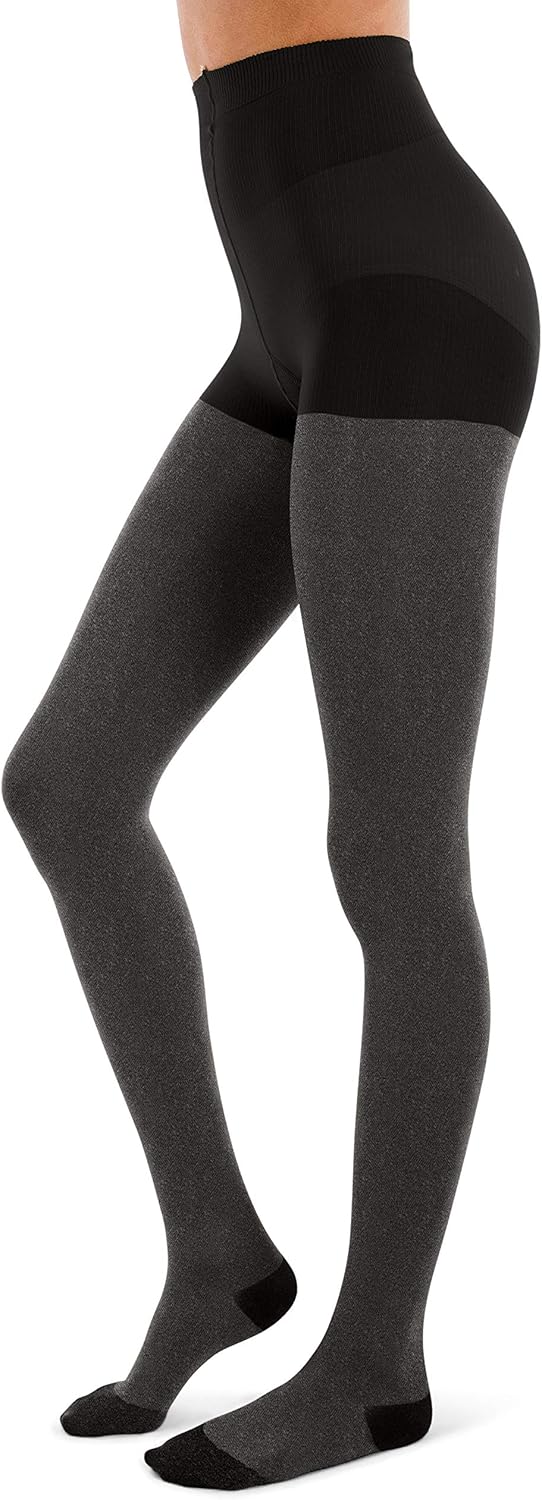 Jomi Compression Pantyhose Women Collection, 20-30mmHg Opaque Closed Toe 274 (Small, Heather Grey)