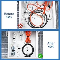 Vista 6 de 42 Piezas Bridas de Cable de Silicona Reutilizables Correas para Cables Organizador de Cables Elástico Multipropósito para Agrupar Sujetar