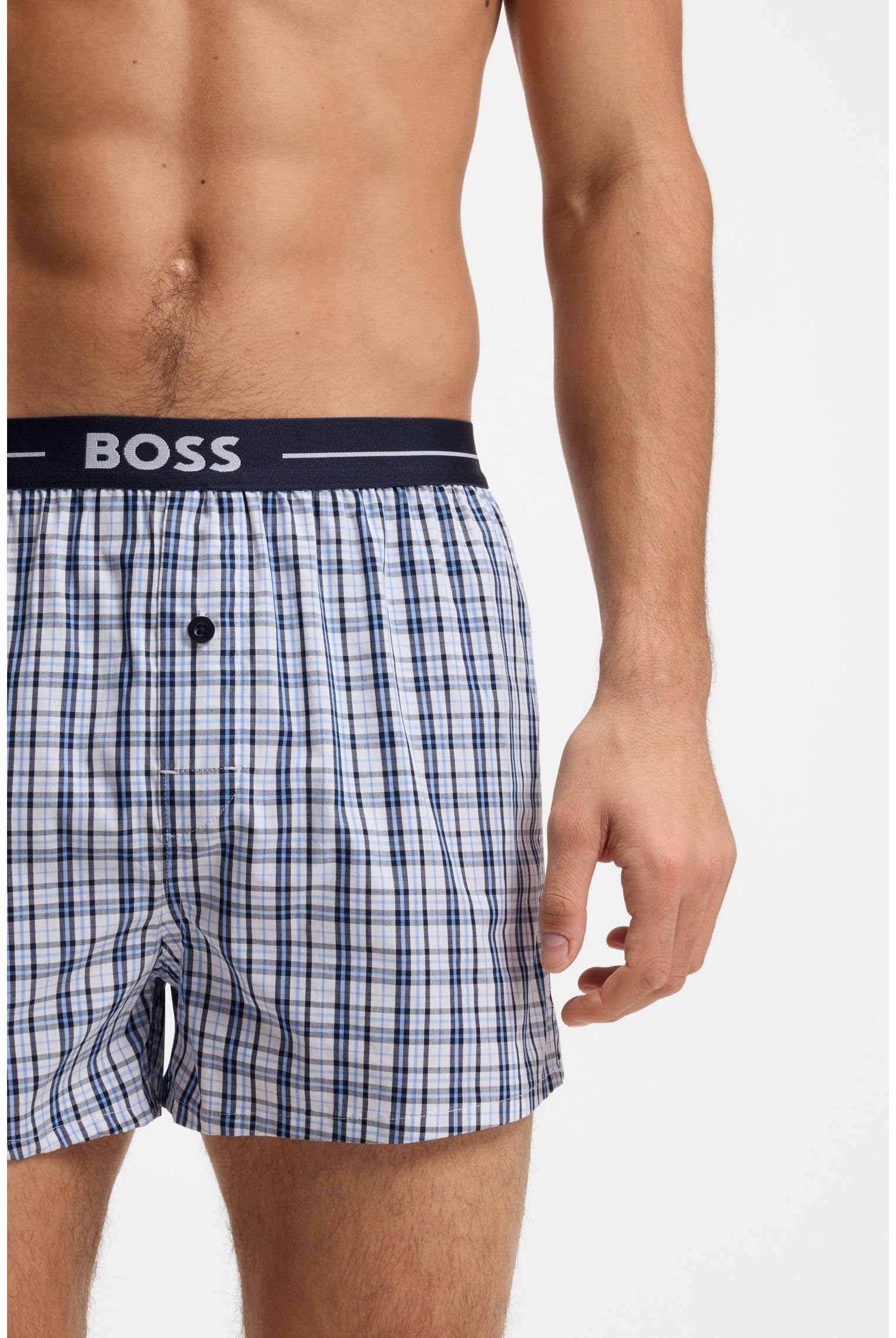 BOSS Męskie spodnie piżamowe 2P Boxer Shorts EW, New - Dark Blue405, M