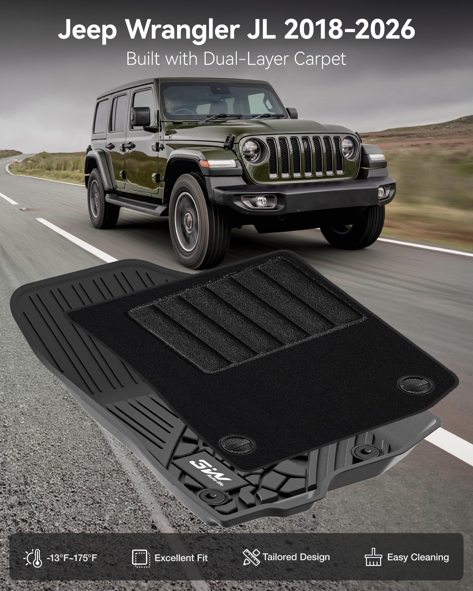 Amazon.com: 3W Floor Mats & Cargo Liner with Carpets on TOP Fit