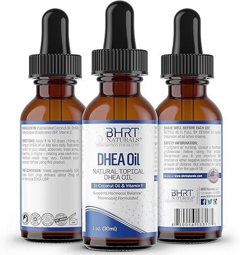 DHEA Suplemento Aceite tópico natural – Alta concentración de DHEA para mujeres y hombres – Fórmula premium equilibrio hormonal para mujeres – Apoya