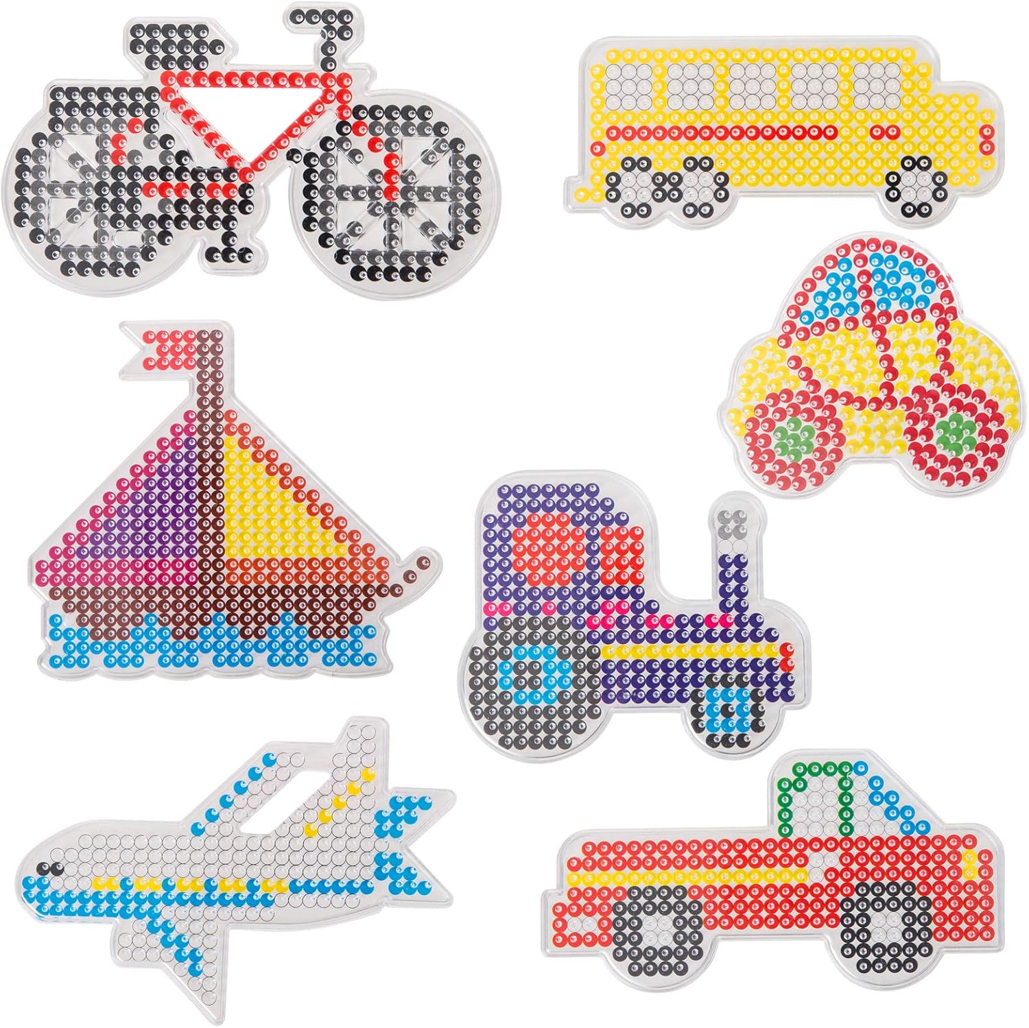 LIHAO 5mm Fuse Beads Boards, 7 Pieces Fuse Beads Pegboard Car Shape