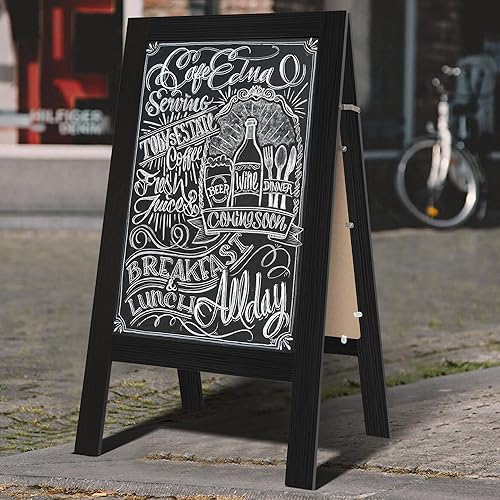Miniatura 6 de TEAKMAMA A Frame - Pizarra de tiza de 40 x 20 pulgadas, letrero de pizarra de tiza, caballete de pizarra de sándwich, tablero de menú de doble cara