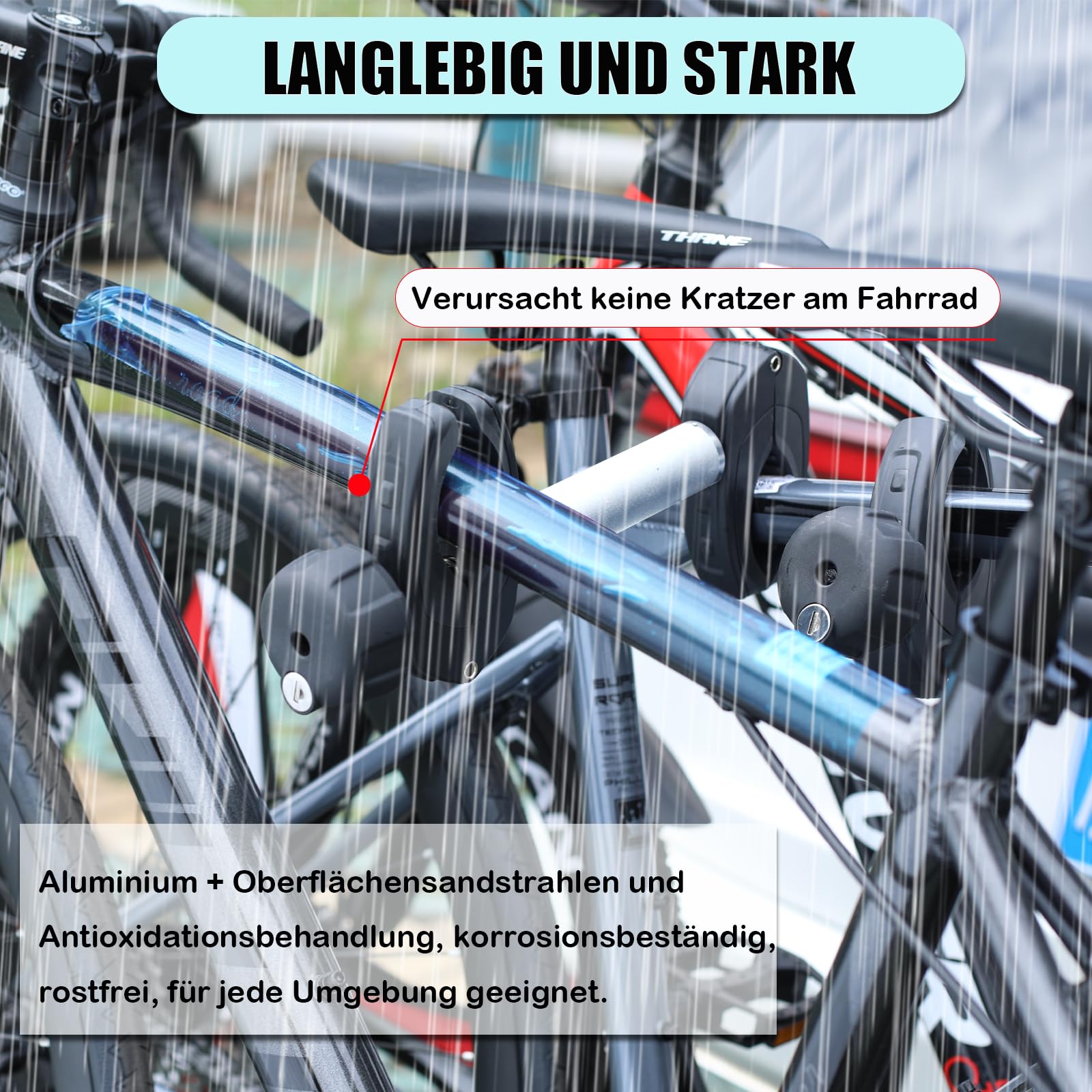 Warmfay Silber Rahmenhalter Lang 45 cm, Abschließbar Ahrradrahmenhalter, für U-Bügelrohr: Ø 2,5-3,0 cm, Universal Ersatzhalter Fahrradträger für Alle Gängigen Heckträger