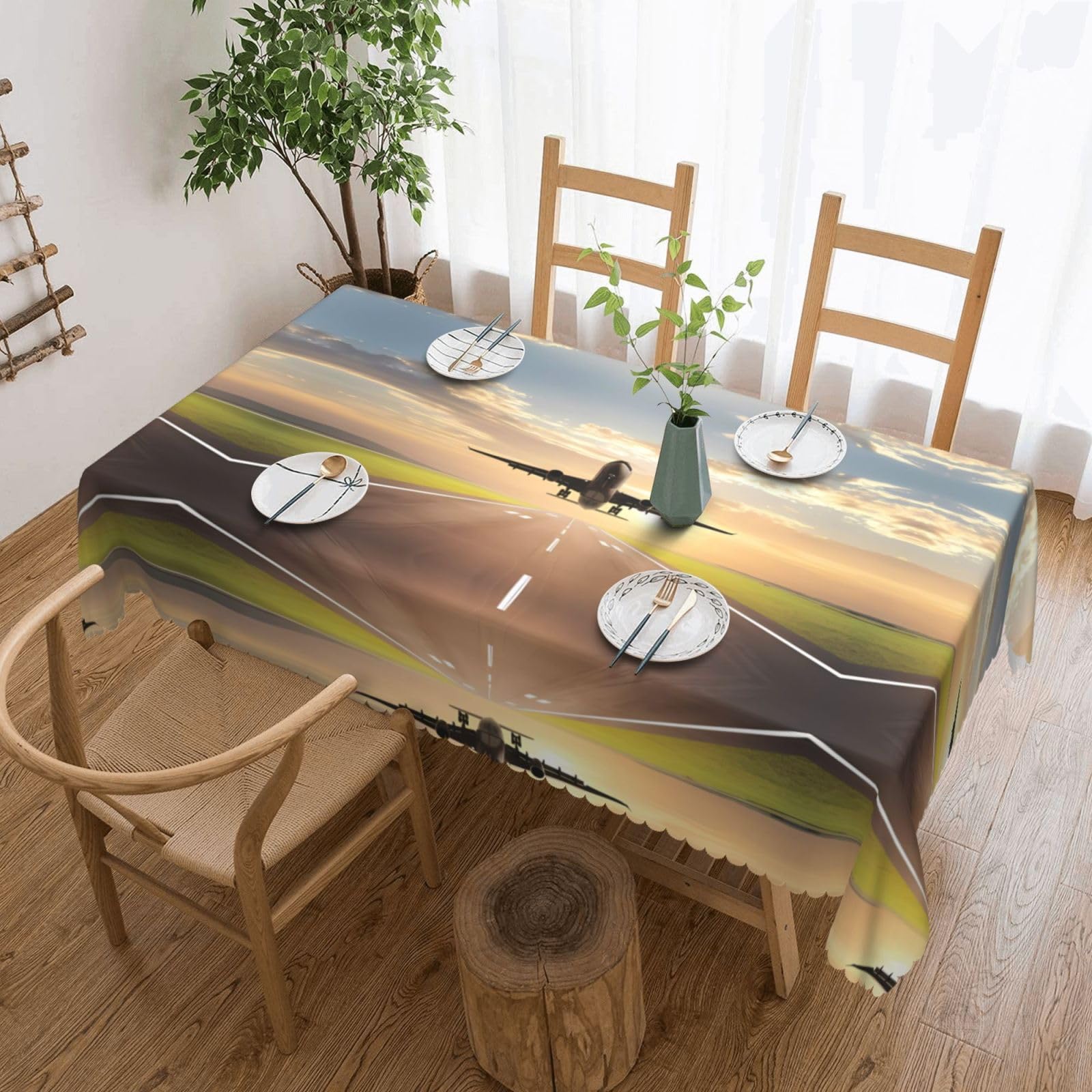 MROWYC Airplane Printed tablecloths are suitable for hotels, picnics, and parties, and can effectively protect the tabletop