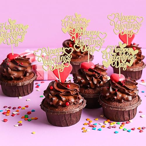 Vista 131 de 36 piezas de decoración de cupcakes para el día de San Valentín, dulce amor, San Valentín, para el día de San Valentín, fiesta de cumpleaños