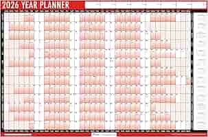 Planificador De Pared Anual Calendario De Pared 2026 - Vista Anual A1 (84x59 Cm), Ideal Para Casa