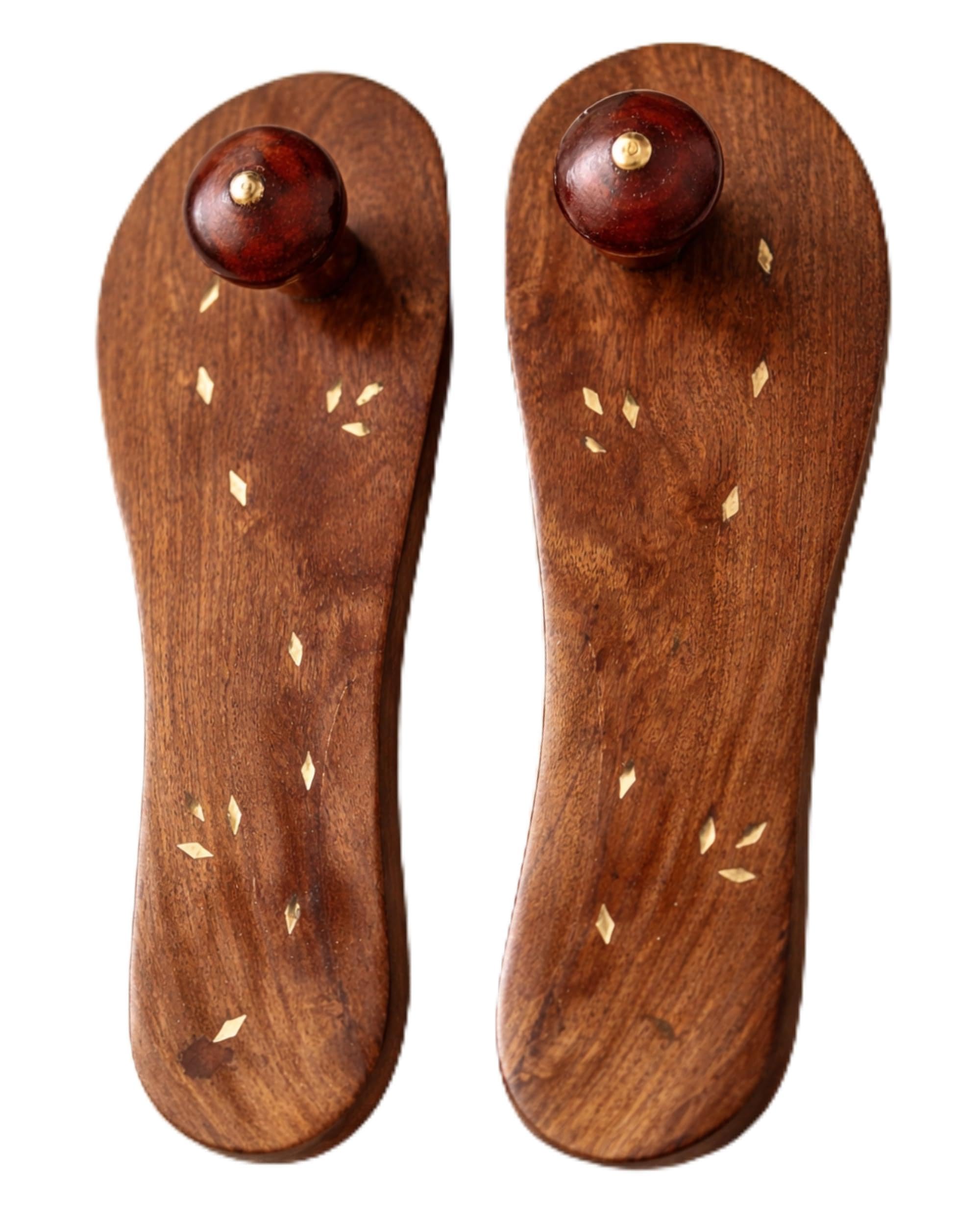 Premium Handmade Wooden Khadau for Men & Women | Authentic Sheesham Wood Paduka Slippers | Ethnic Ayurvedic Footwear for Puja, Yoga, Meditation & Daily Spiritual Wear-picture-38