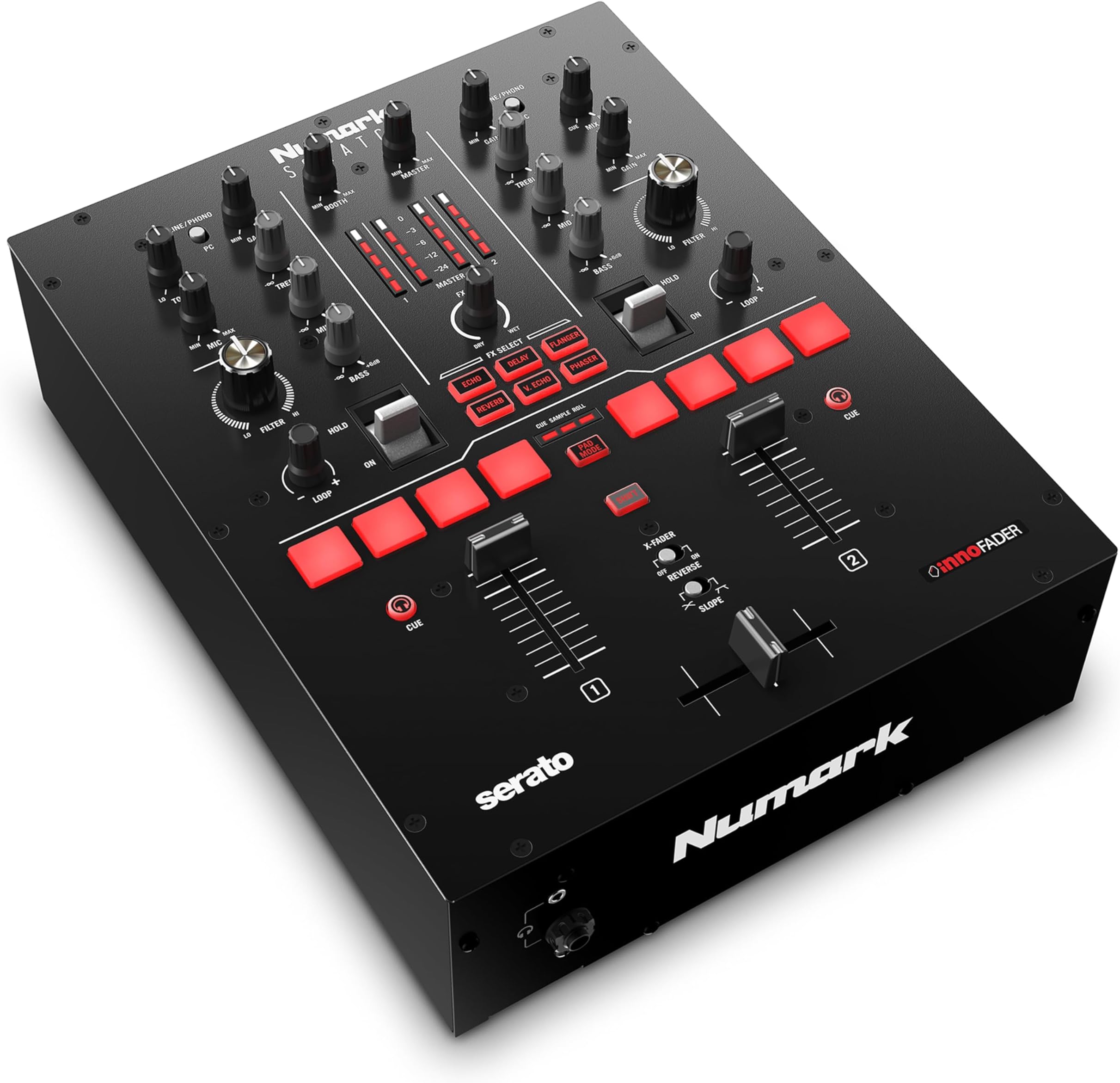 Scratch Two-Channel DJ Scratch Mixer for Serato DJ Pro (Included) With Innofader Crossfader, DVS License, 6 Direct Access Effect Selectors, Performance pads and 24-Bit Sound Quality