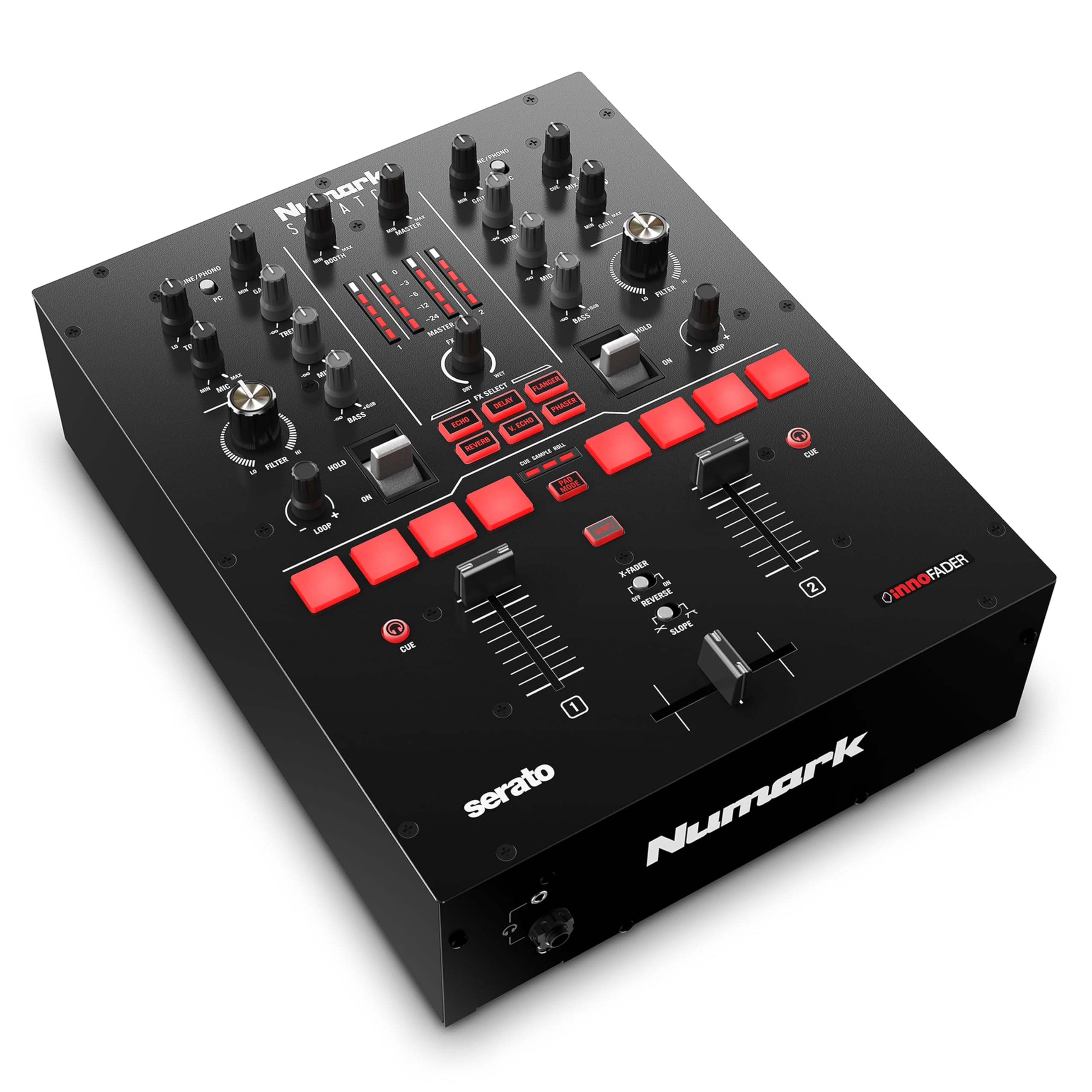 Numark Scratch | Two-Channel DJ Scratch Mixer for Serato DJ Pro (included) With Innofader Crossfader, DVS license, 6 Direct Access Effect Selectors, Performance Pads and 24-Bit Sound Quality