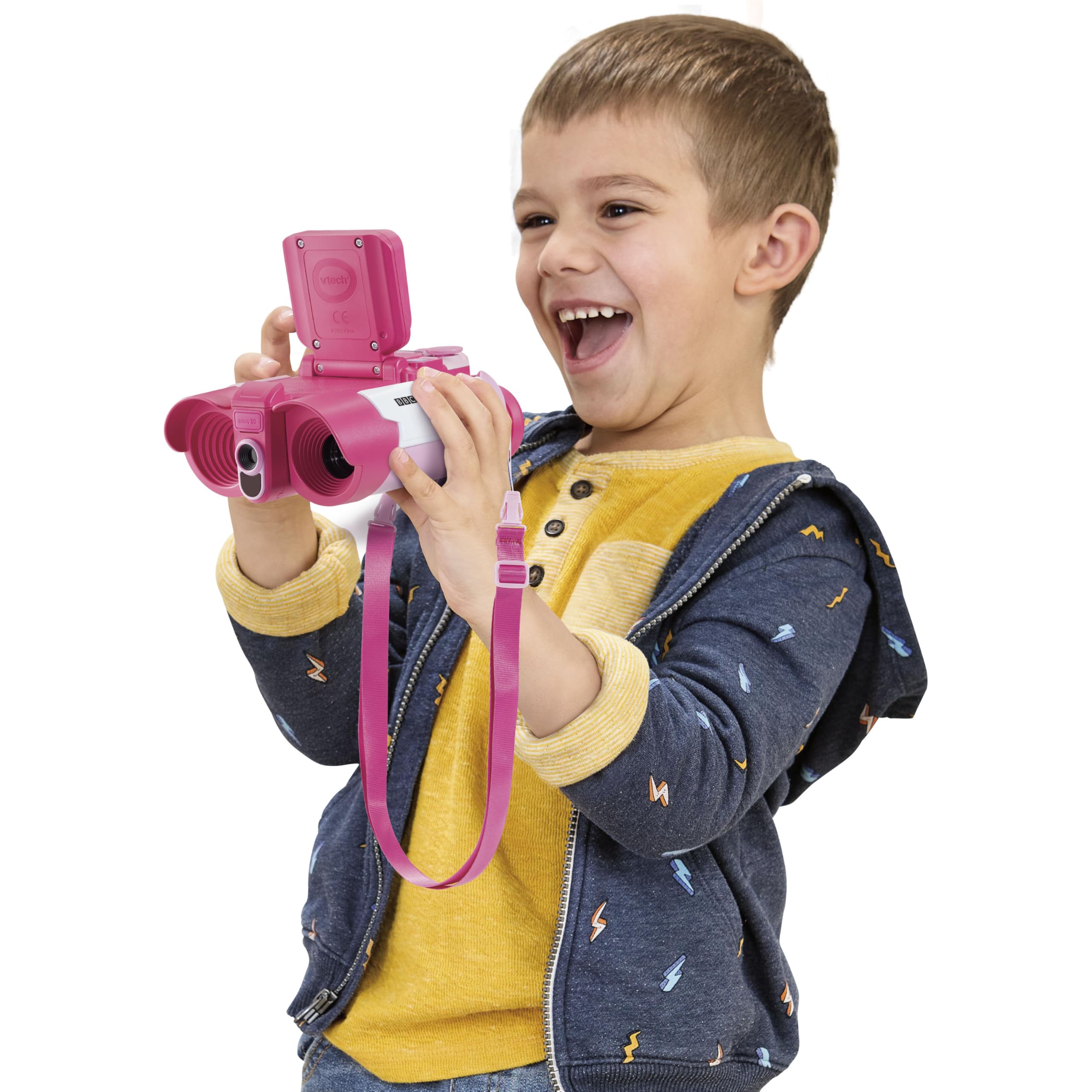 VTech - Binocolo multimediale natura e avventura, binocolo per bambini con fotocamera, foto e video, visione notturna, giochi educativi, design ergonomico, versione ESP