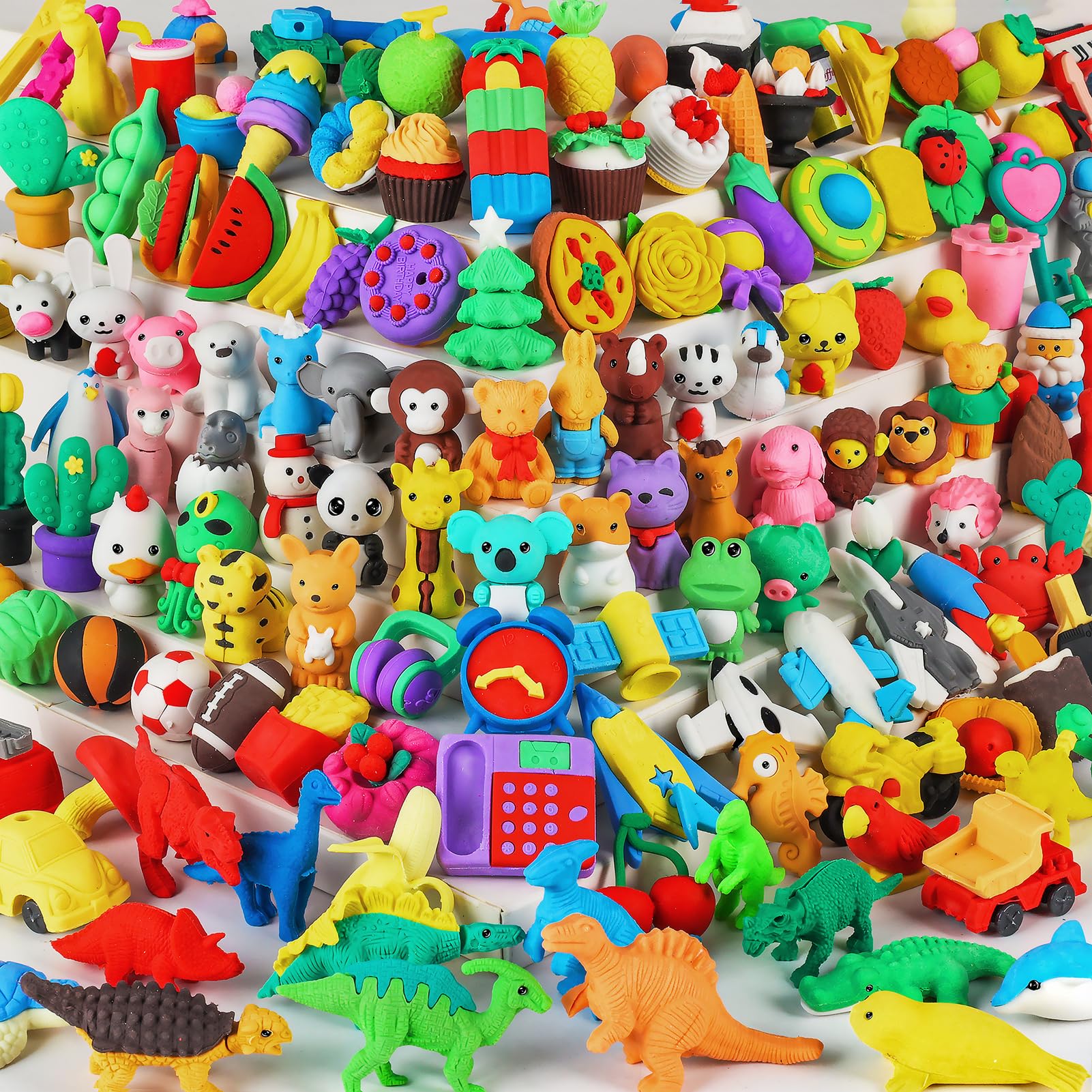 URSKYTOUS 151 gomme da cancellare a forma di animali domestici da scrivania per bambini a forma di animale, gomme da cancellare, giocattoli per premi in classe, ricompensa del gioco, scatola del