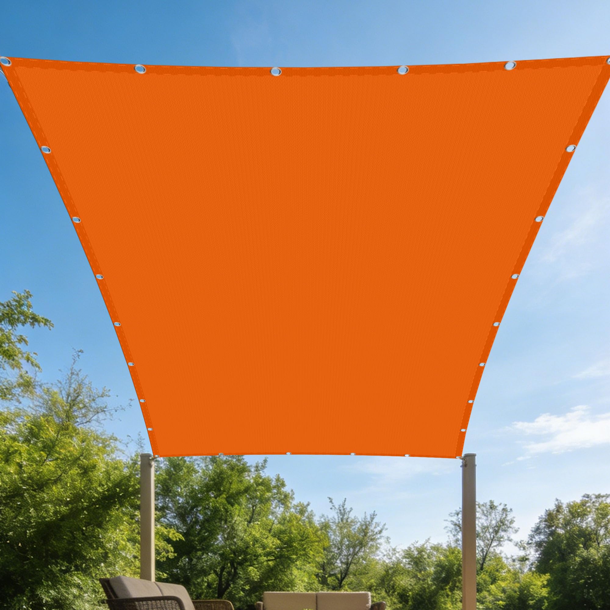 Voile d'ombrage étanche orange pour jardin et terrasse de 2.5x5 m