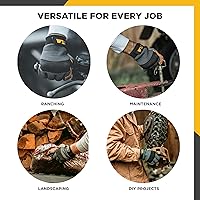 Vista 5 de Wells Lamont Guantes de trabajo de elastano híbridos de piel resistente para hombre, XL (3236XL), gris