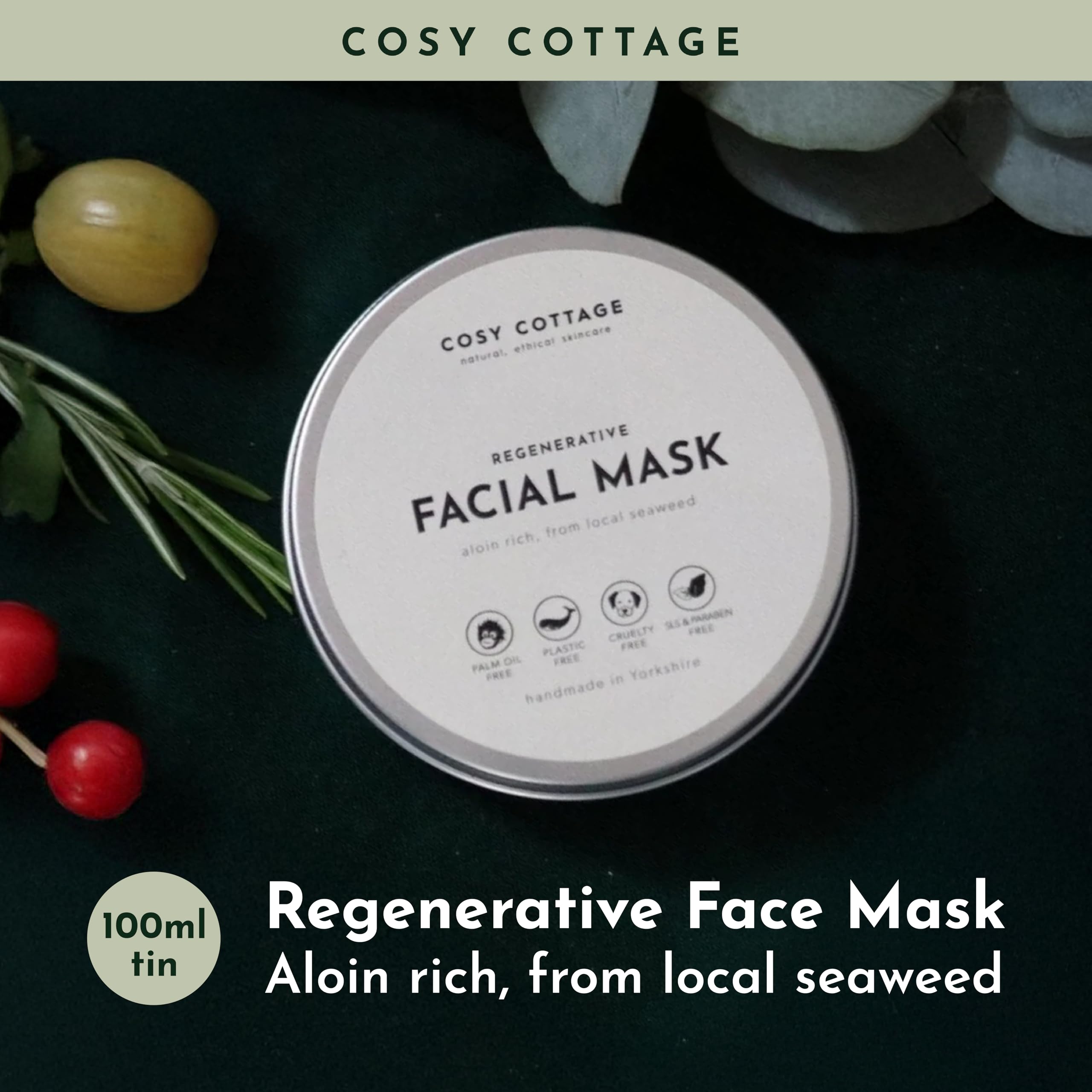 Cosy Cottage Aloin-Rich Regenerative Face Mask - 100ml, Cranberry, 100 ml (Pack of 1) - Image 2