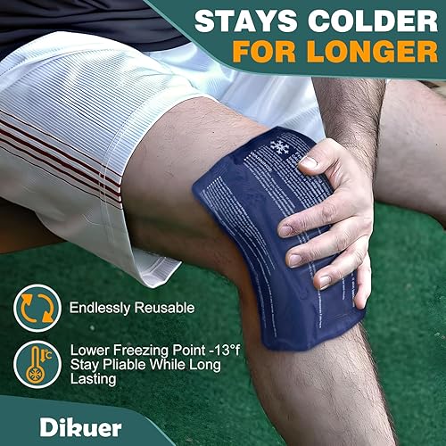 Miniatura 4 de Paquetes de hielo reutilizables para lesiones, paquete de 2 paquetes de hielo de gel flexible suave caliente y frío para codo, rodilla, hombro,