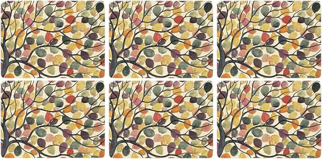 Portmeirion Home & Gifts Pimpernel Dancing Branches Placemats, Set of 6,30.5 x 23cm