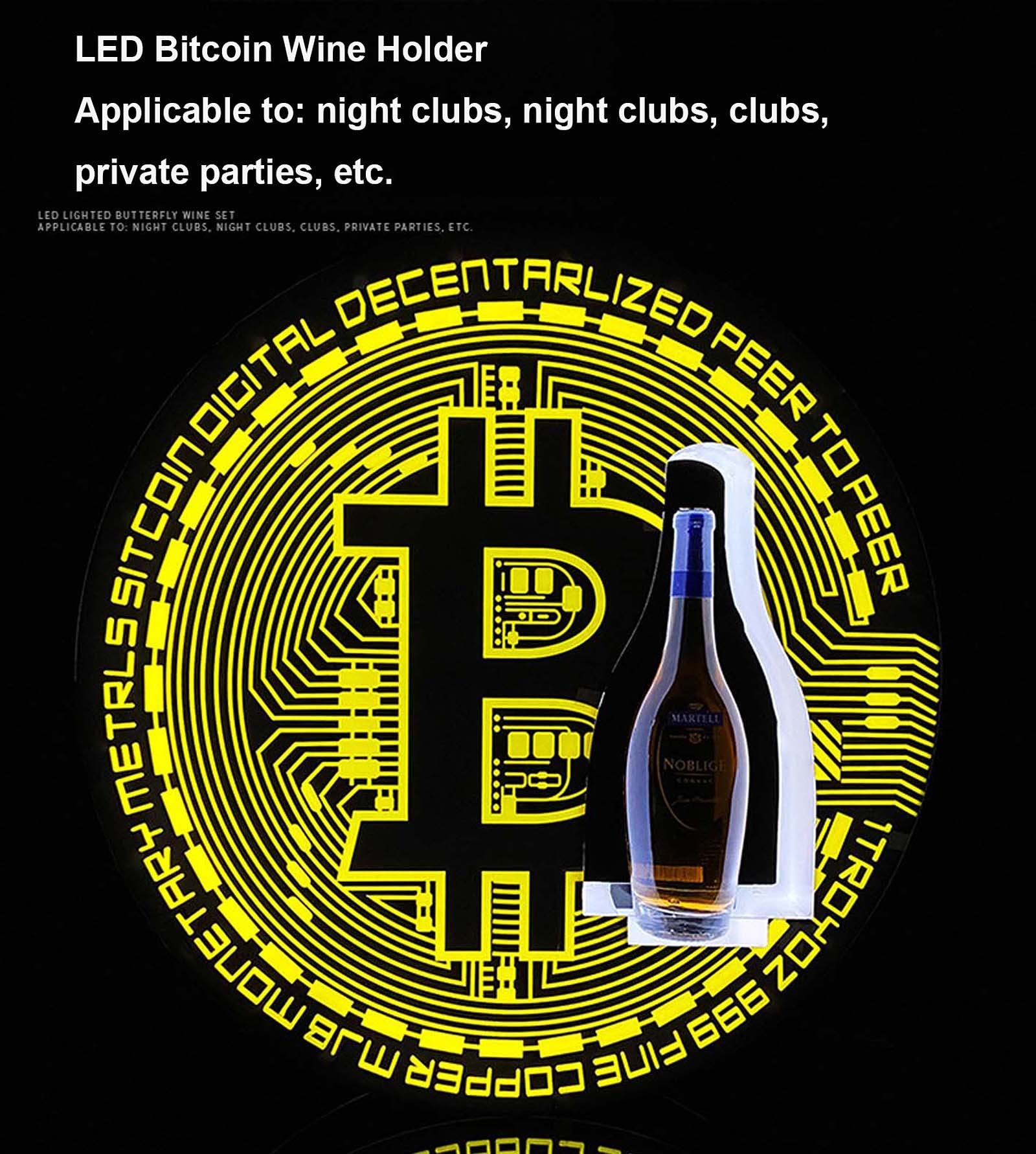 NIVOK Bar Liquor Bottle Display LED Champagne Bottle Holder Wine Rack LED  Champagne Bottle Holder Bar/Hotel/Night Club/Villa/Private Party Bitcoin  Bottle Holder R : Amazon.de: Home & Kitchen