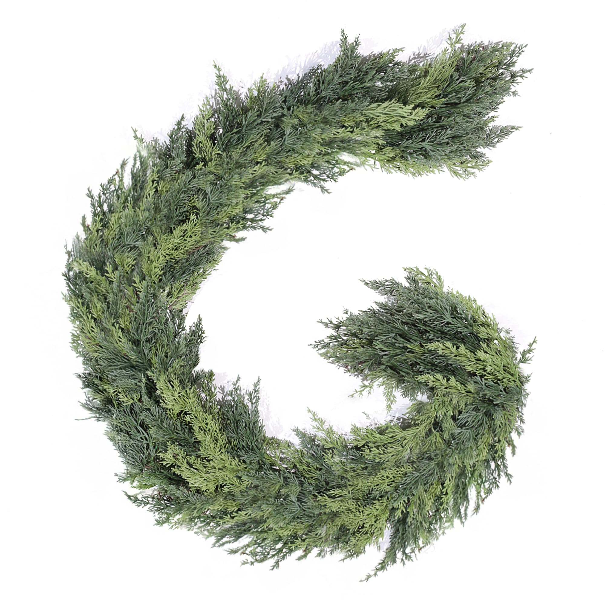 6ft real touch christmas cedar garland artificial realistic christmas greenery cypress pine garland with 216 branches thick and lush for mantle table railing fireplace indoor outdoor xmas decor