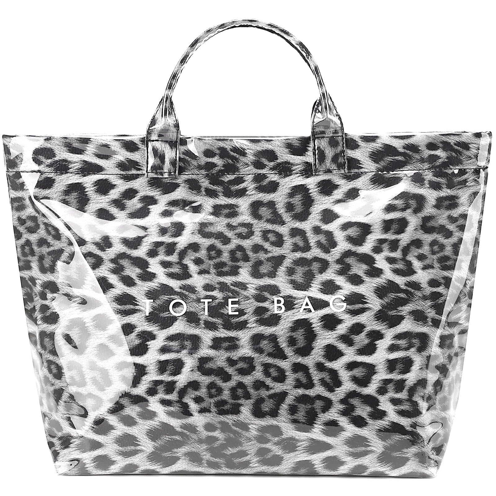 PVC Tote Bag Gifts for Women Large Tote Purse Kraft Paper Letter Print Hobo Handbags for Work Beach Shopping Travel