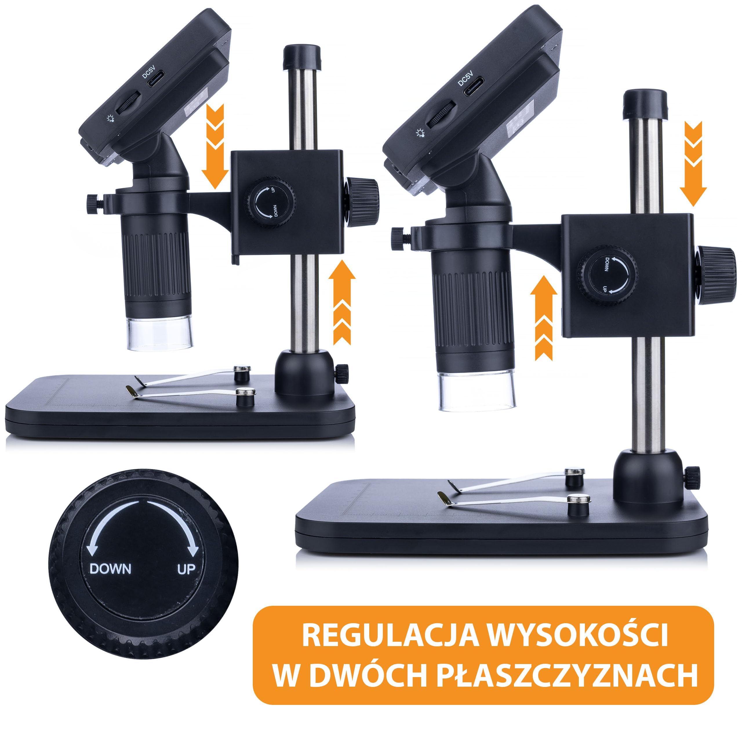 Rosfix Microscopio Digitale LP043-Z01C – Display LCD 4,3", Zoom Digitale, 8 LED Regolabili, 12MP, USB-C | Analisi Elettronica, Biologia, Gioielli | Microscopio Portatile