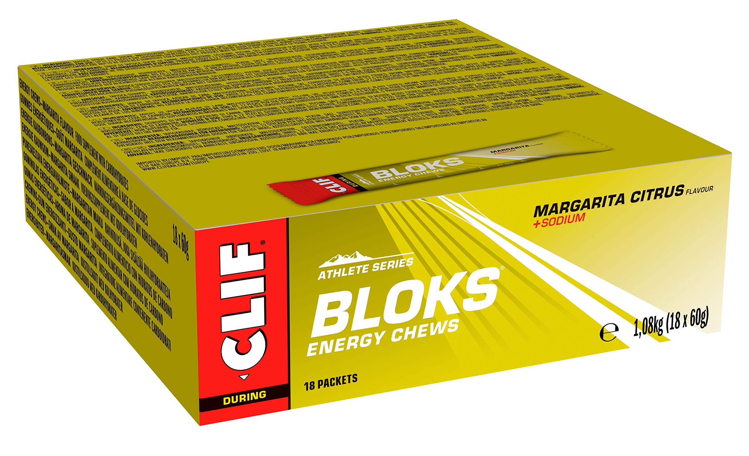 CLIF Bar Shot Bloks, Margarita Citrus, paquete de 18 unidades (18 x 60 g)