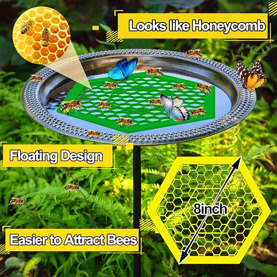 GFYYBKJ 2 Pack Floating Bee Island Use for Bee Cups for Garden, Colorful Bee Insect Waterer, Bee Waterer and Butterfly Water Stations, Bee Water Catcher Cups for Thirsty Pollinators, Bee Bath-Y&G