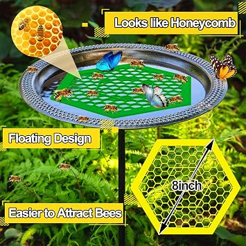 GFYYBKJ 2 Pack Floating Bee Island Use for Bee Cups for Garden, Colorful Bee Insect Waterer, Bee Waterer and Butterfly Water Stations, Bee Water Catcher Cups for Thirsty Pollinators, Bee Bath-Y&G