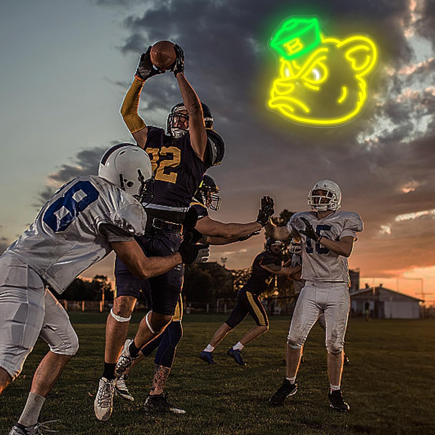 University Neon Sign for Wall Decor Dimmable University Bears LED Neon Light College Sports Signs for Man Cave Dorm Party Wall Decor Graduation Gifts for Students Teens,Size 12.2 * 11.8inch(FMCP137)