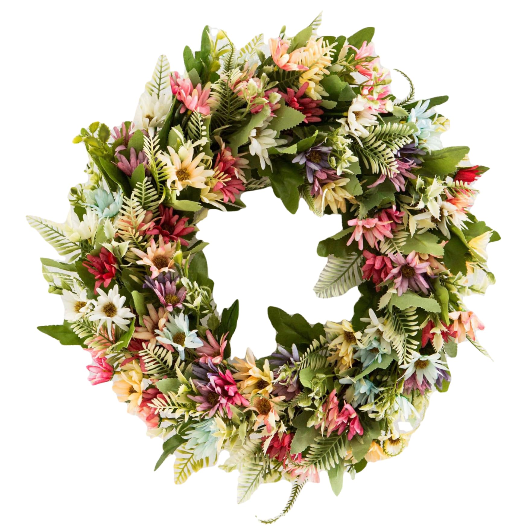 Vistnale Spring Wreath|Spring Wreath Artificial Chrysanthemum Door 16.5inch Decorative Vivid Decor for Front Door Wall Wedding