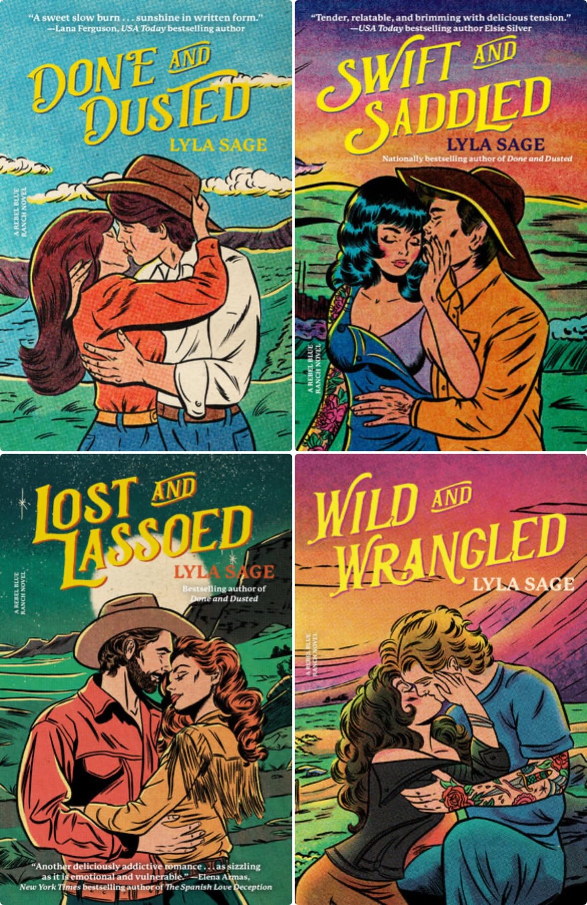 Rebel Blue Ranch Serie 4 libri Set - Fatto e spolverato, Swift e Saddled, Lost and Lassoed, Wild and Wrangled