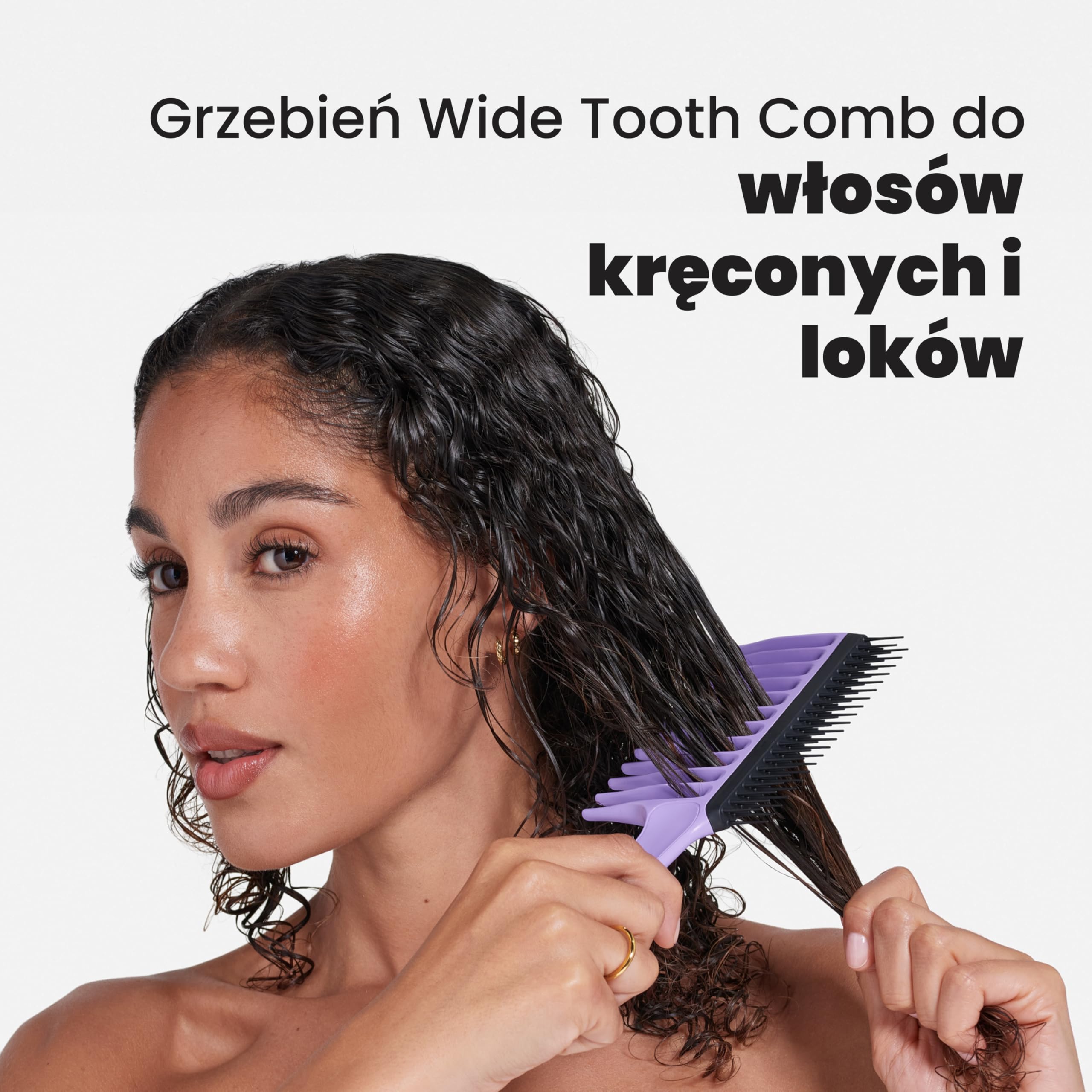 Tangle Teezer Wide Tooth Comb - Idealny do kręconych, grubych włosów 3C-4C - Długie zęby rozczesują i redukują niszczenie - Krótkie zęby usuwają wypadające włosy - Idealny do rozczesywania loków