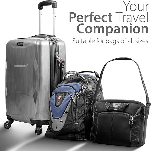 Miniatura 8 de Cerraduras de equipaje aceptadas por la TSA, indicador de alerta abierta Fosmon de 3 dígitos con combinación de códigos de candado para bolsa de